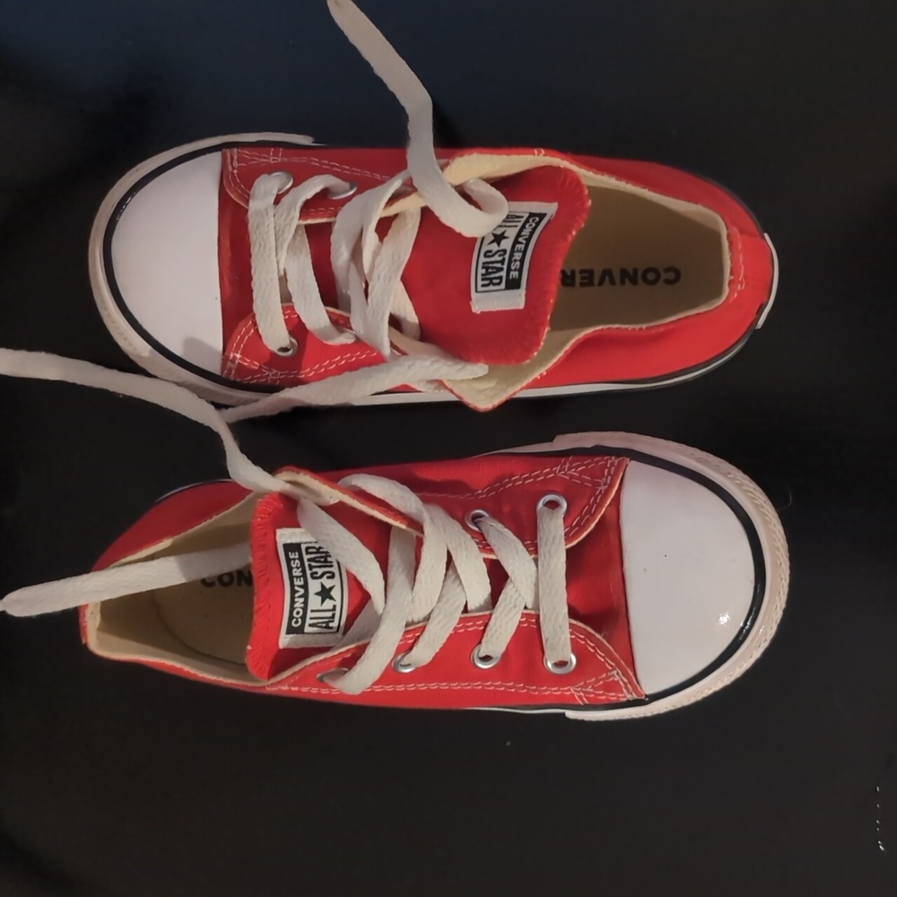 Red converse sneakers